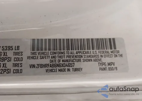 2022 Ram Promaster City Cargo Van from USA, damaged, VIN ZFBHRFAB6N6X04657